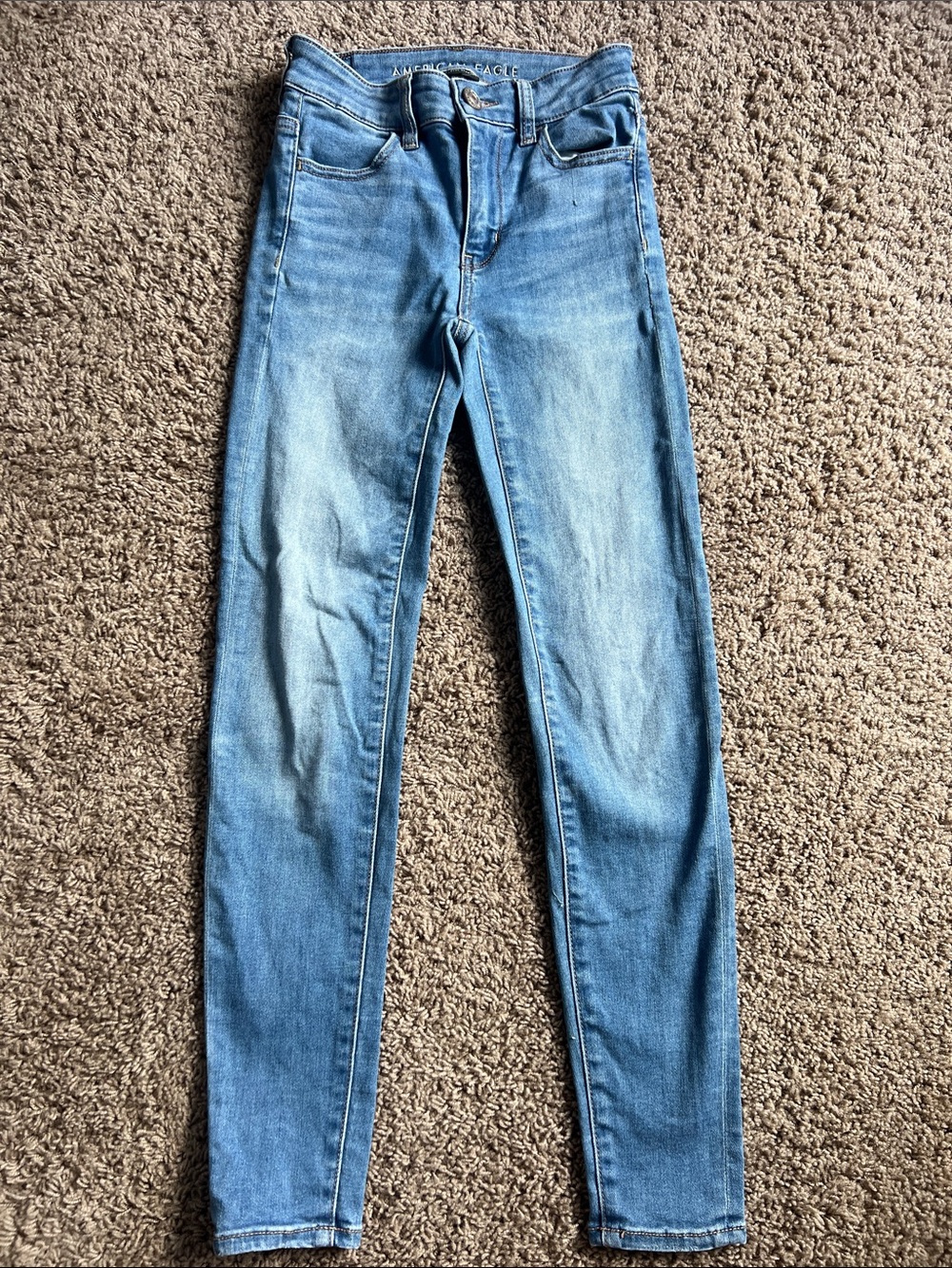 American Eagle Outfitters Women's Light Blue Hi-Rise Jeggings Size 00 short